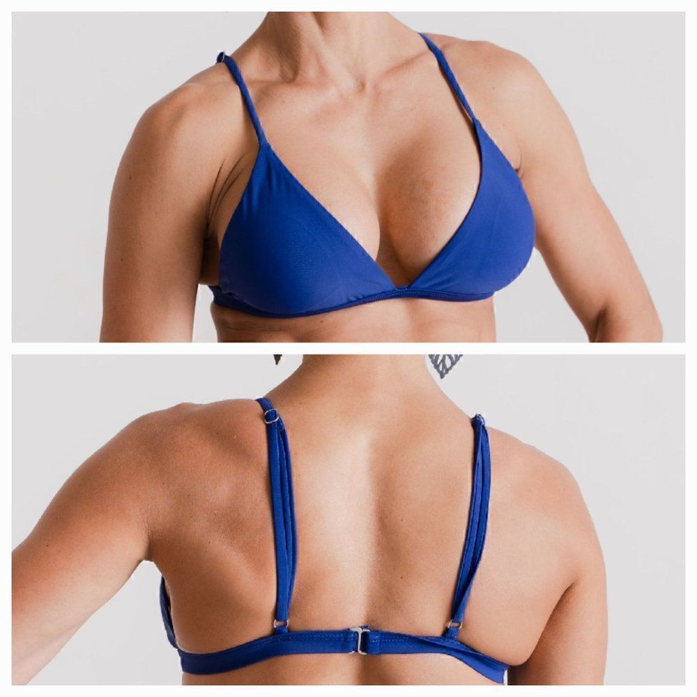 NWT Large Blue Sapphire Triangle Bikini Top
